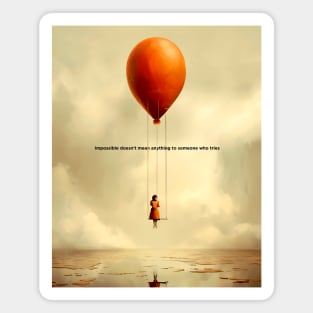 Girl on a Swing Attached to a Giant Floating Balloon No 1: Impossible doesn’t mean anything to someone who tries Magnet